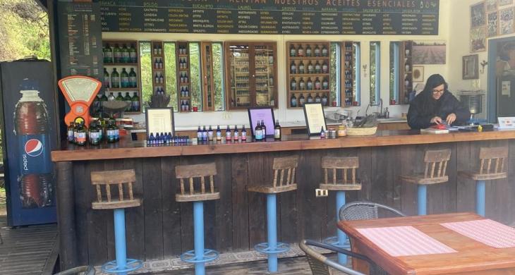 Cafetería de la "Granja Aromática", ubicada dentro de la Hacienda Los Aromos